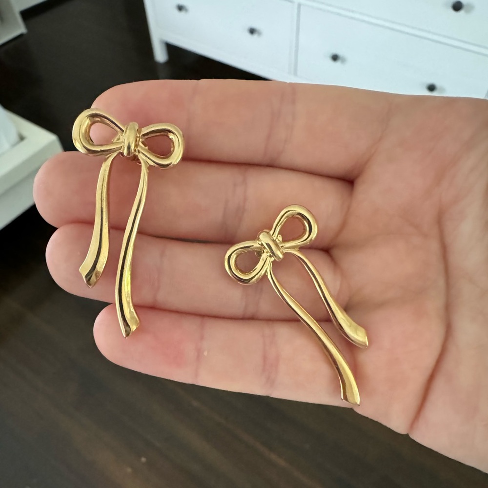 Gorgeous Gold Plated Bow Earrings